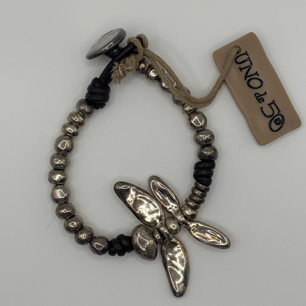 UNO de 50 Metallic and Dark Beaded Bracelet